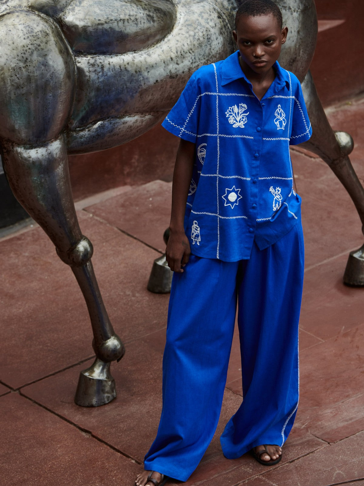 Amalia Pants | Electric Blue/Ivory Amalia Pants | Electric Blue/Ivory