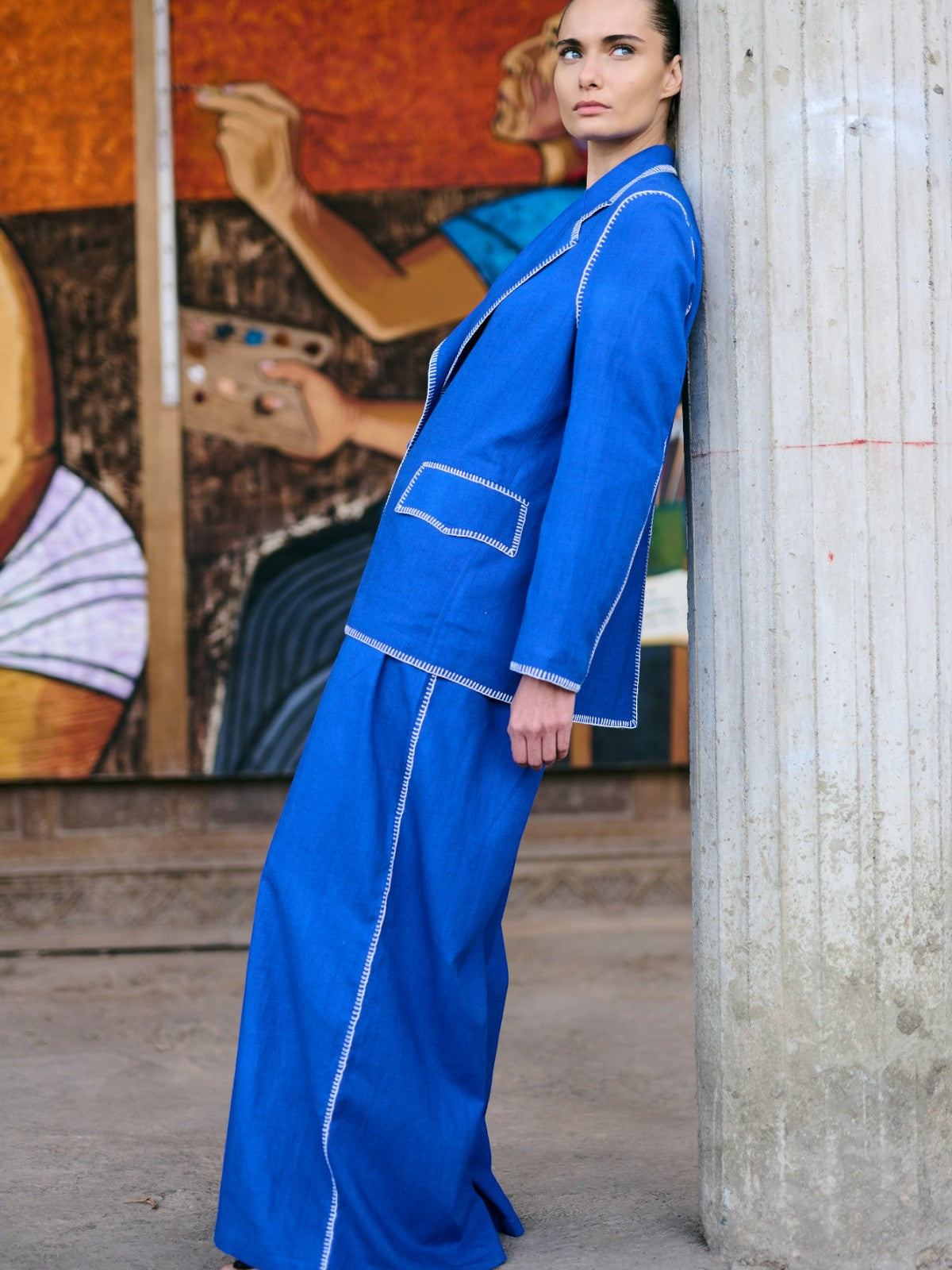 Amalia Pants | Electric Blue/Ivory Amalia Pants | Electric Blue/Ivory