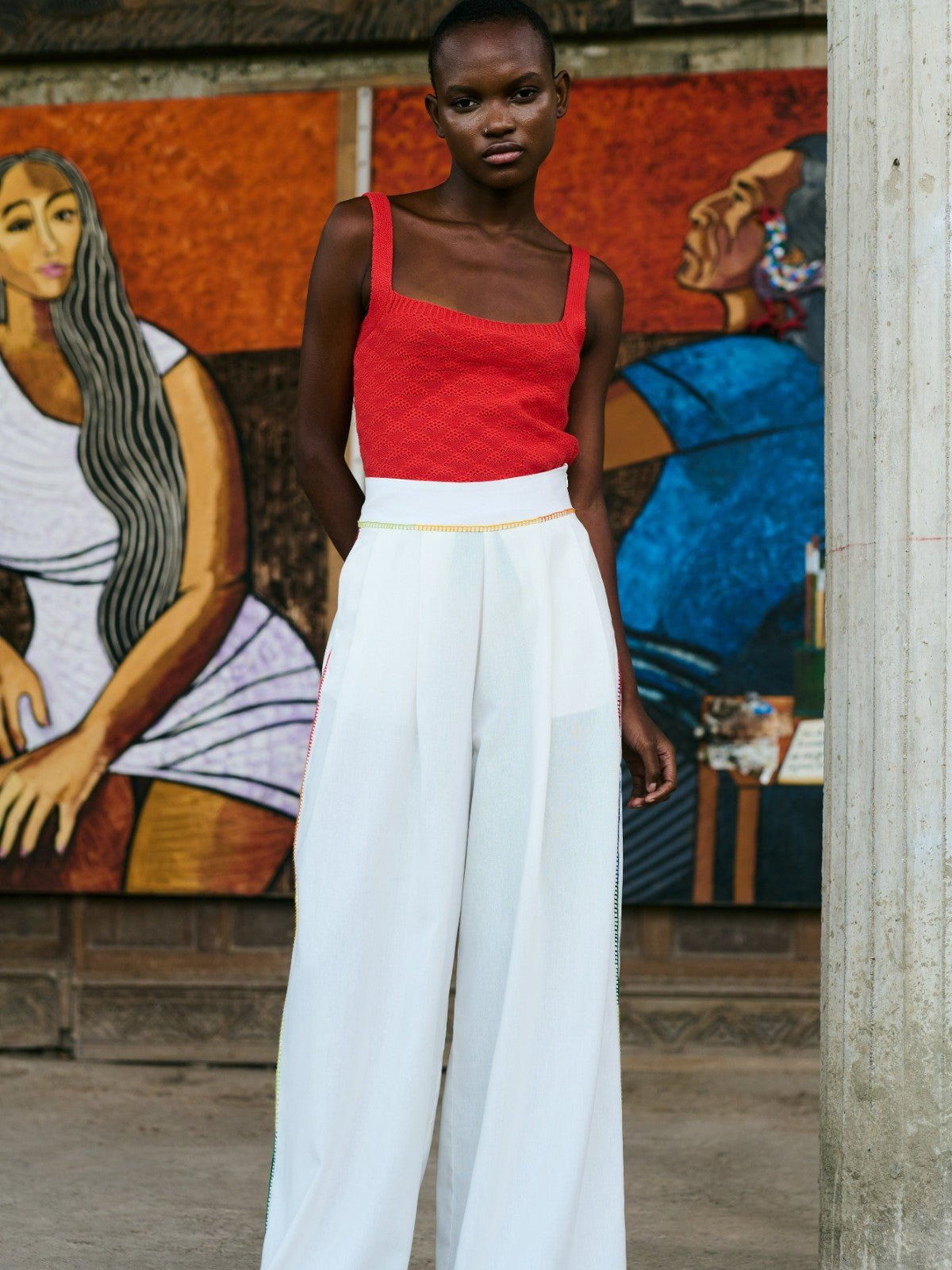 Amalia Pants | Ivory/ Multi Amalia Pants | Ivory/ Multi