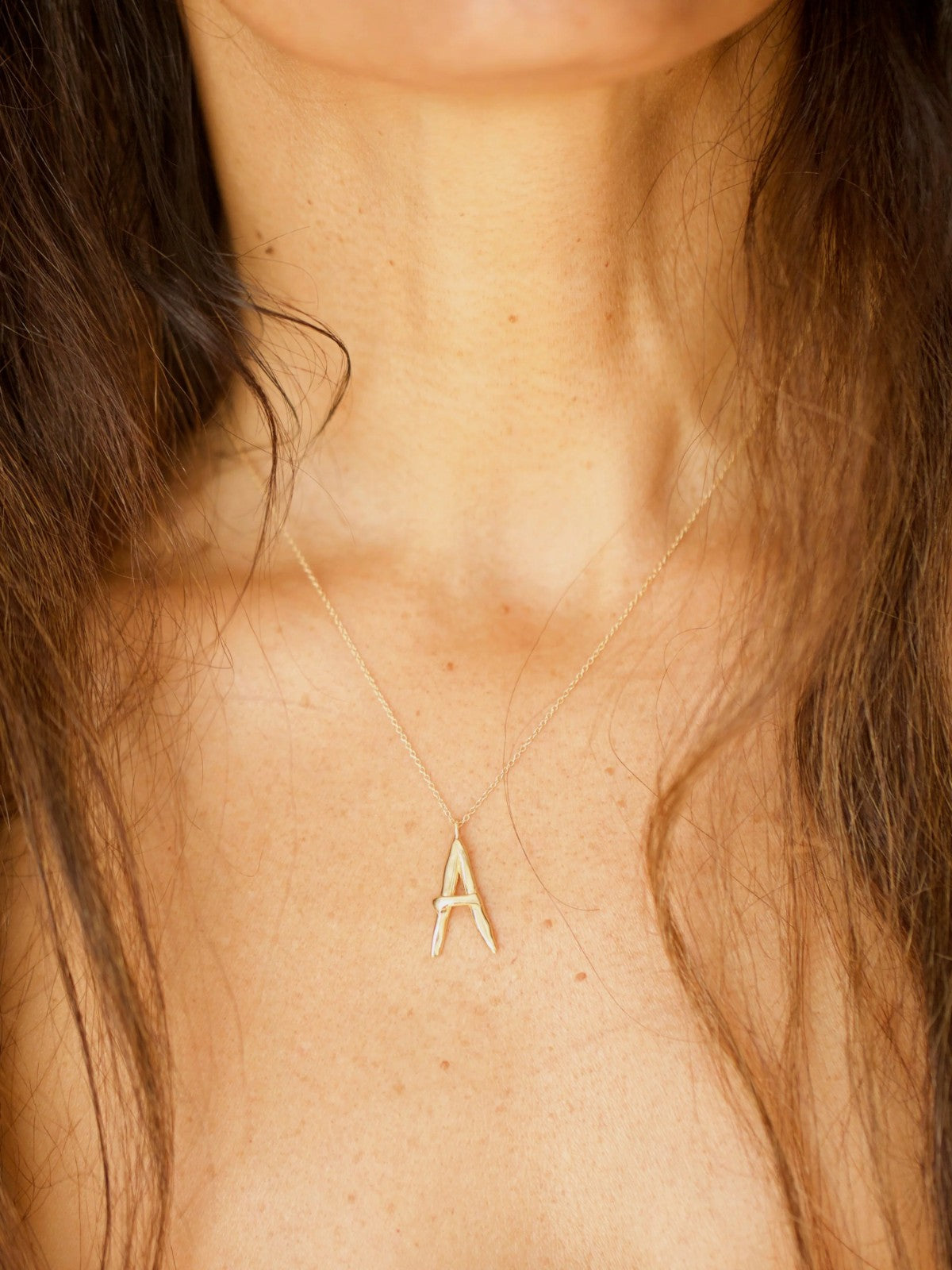 Raw Letter Charm | Gold Raw Letter Charm | Gold