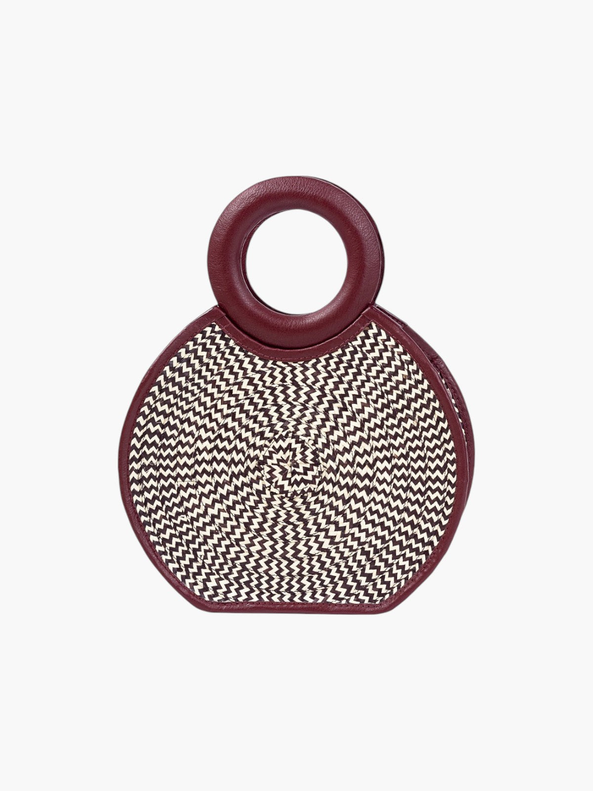 Zenú in Raffia and Leather | Burgundy Zenú in Raffia and Leather | Burgundy