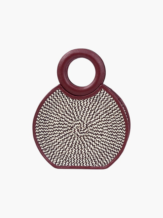 Zenú in Raffia and Leather | Burgundy