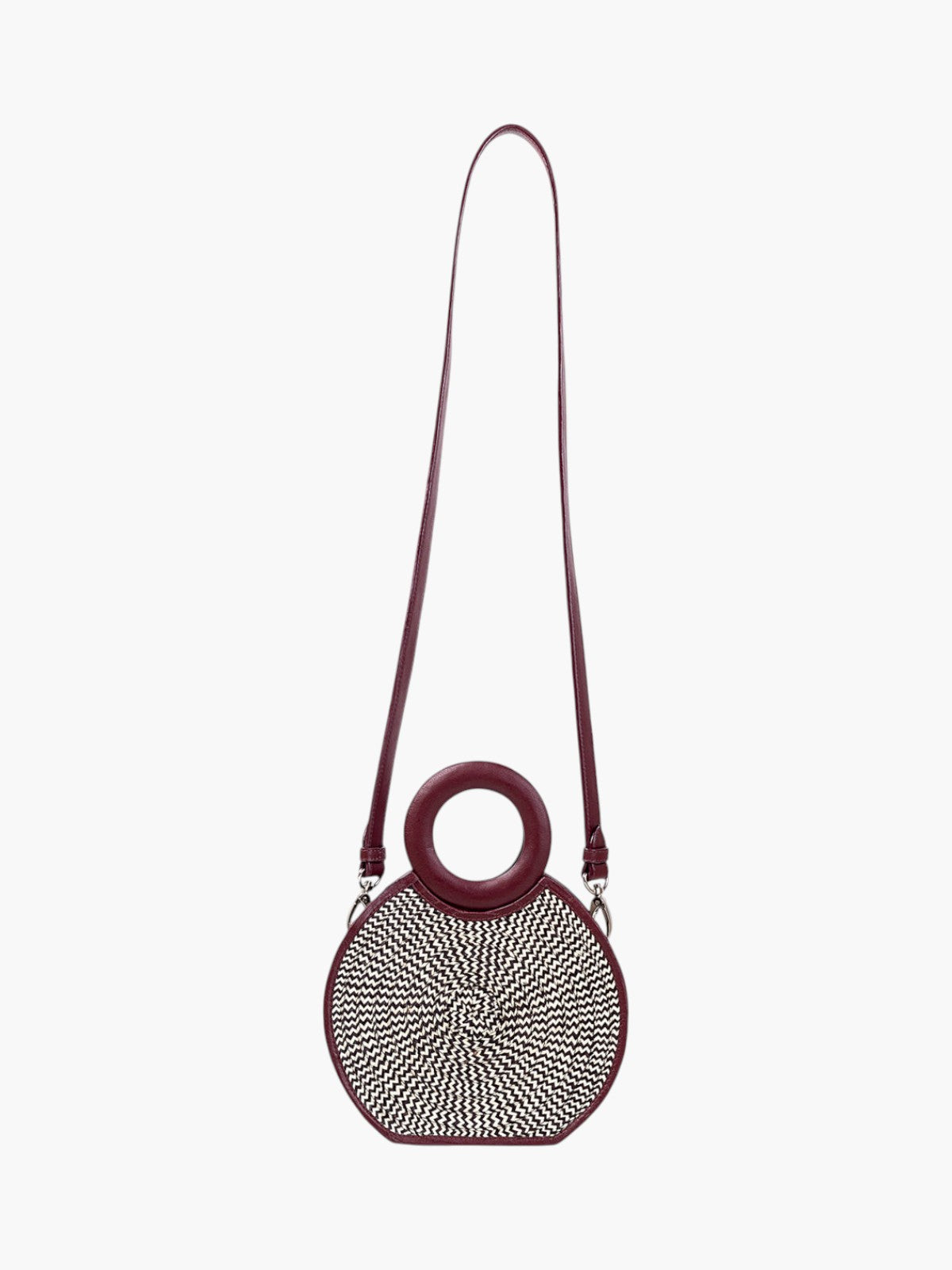 Zenú in Raffia and Leather | Burgundy Zenú in Raffia and Leather | Burgundy