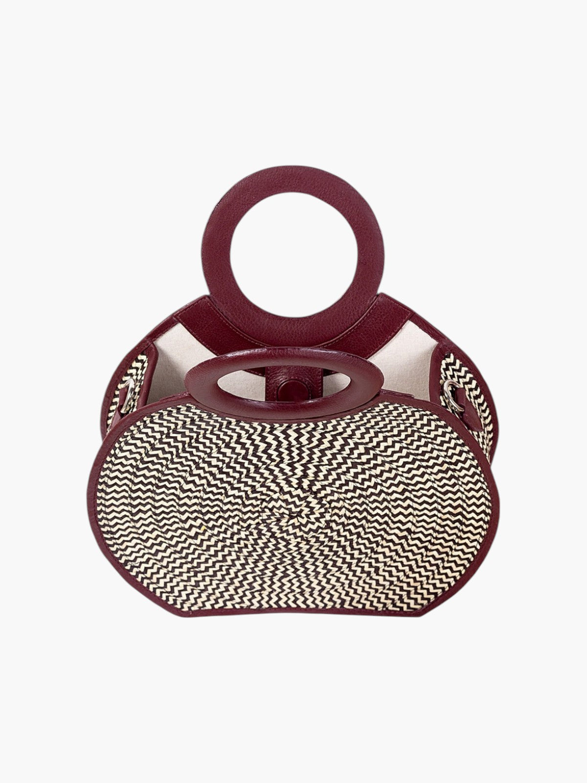 Zenú in Raffia and Leather | Burgundy Zenú in Raffia and Leather | Burgundy