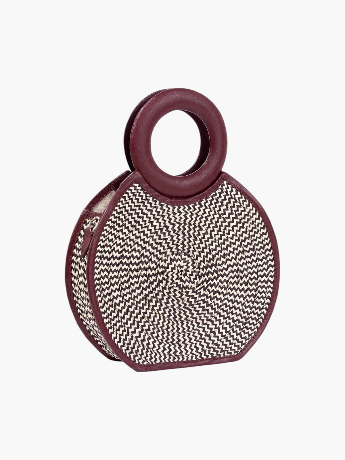 Zenú in Raffia and Leather | Burgundy Zenú in Raffia and Leather | Burgundy