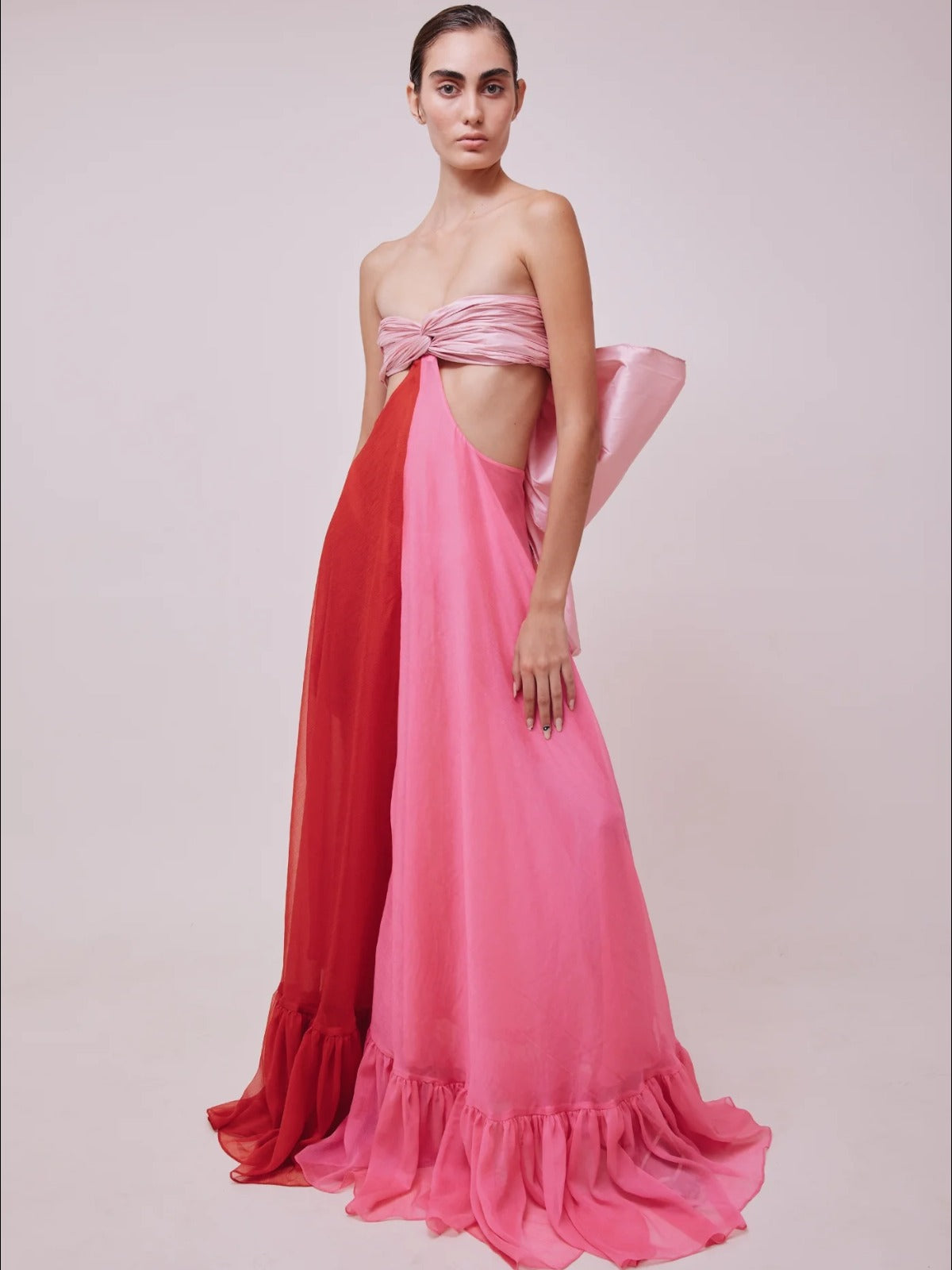 Cata Dress | Old Rose with Red Cata Dress | Old Rose with Red