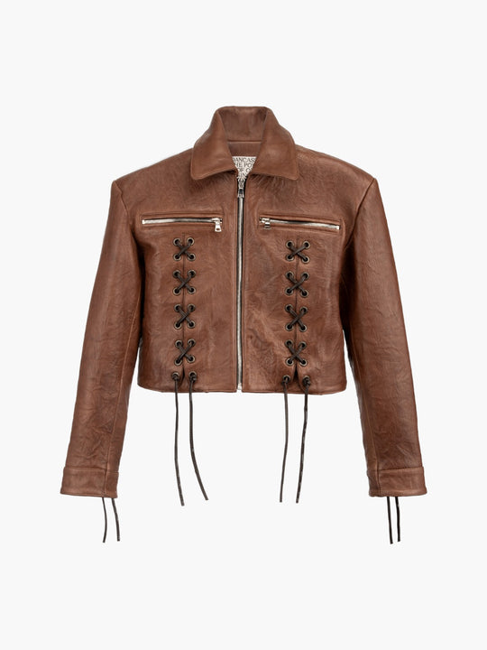 Alondra Leather Jacket | Brown