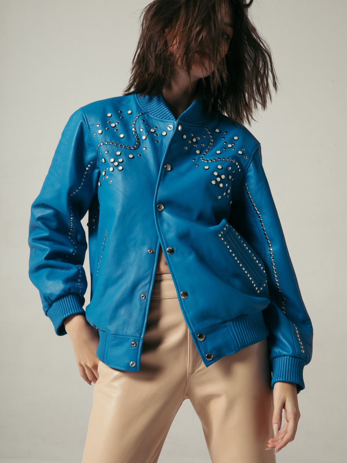 Ennio Leather Jacket | Blue Ennio Leather Jacket | Blue