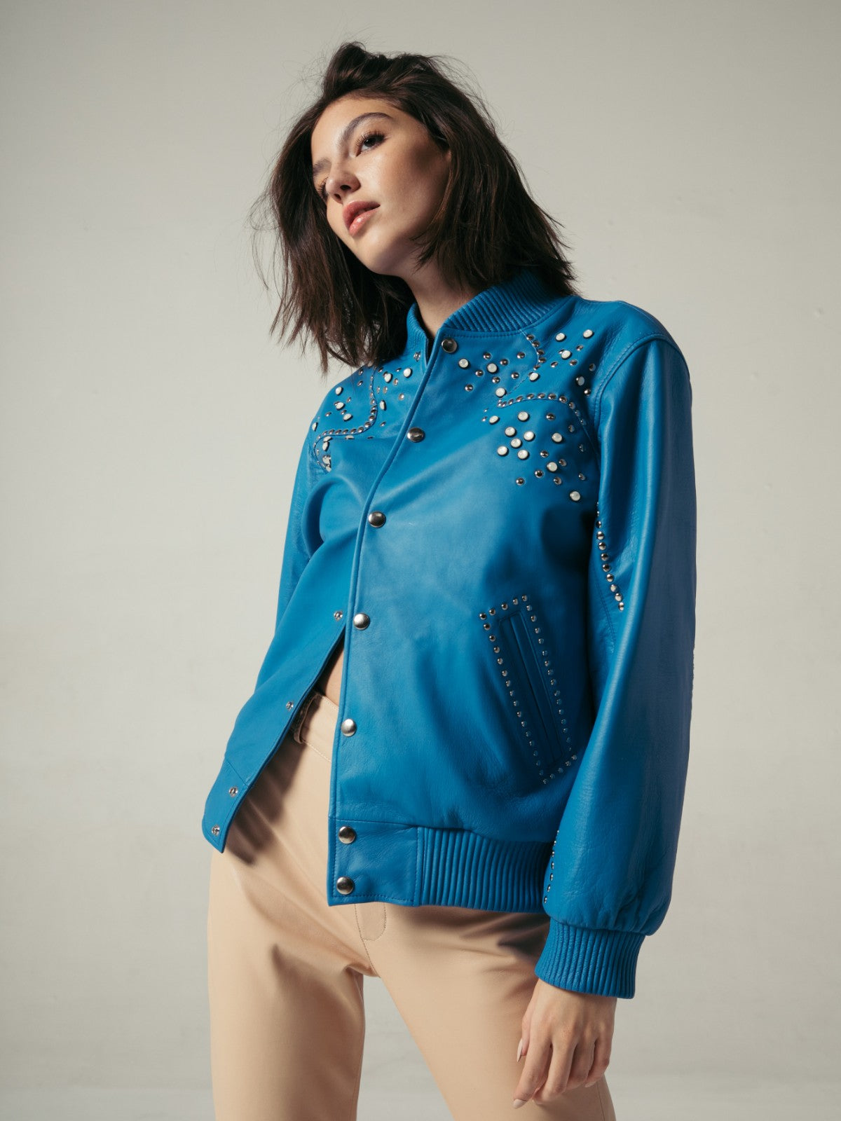 Ennio Leather Jacket | Blue Ennio Leather Jacket | Blue