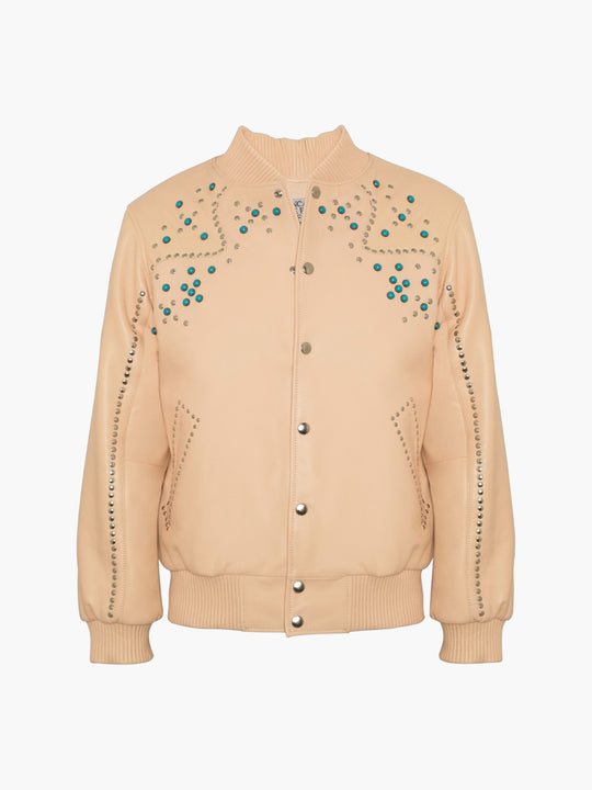 Ennio Leather Jacket | Nude