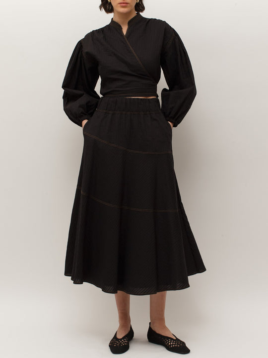 Tara Wrap Blouse | Black