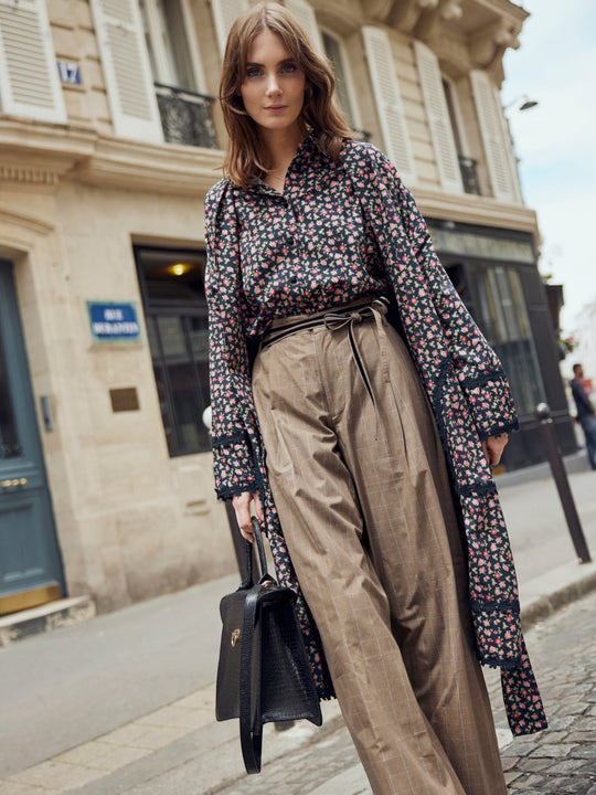 Willow Pant | Coco Check with Baby Blue Pinstripe