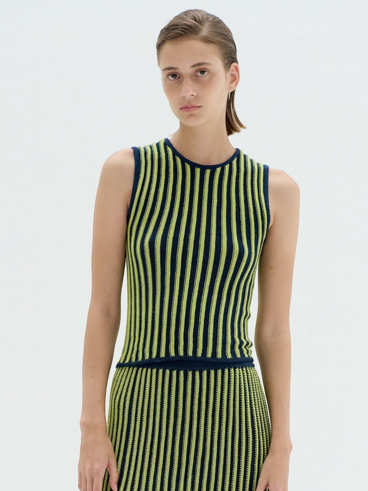 Marina Halter Top | Navy / Lime Green Marina Halter Top | Navy / Lime Green