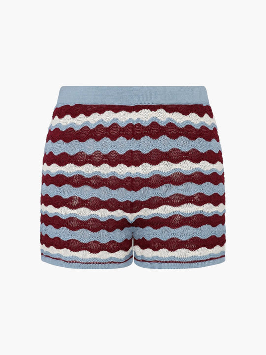 Mullu Knit Shorts | Red Wine/Blues