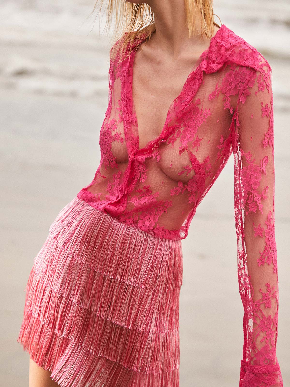 Arena Lace Blouse | Fuschia Arena Lace Blouse | Fuschia