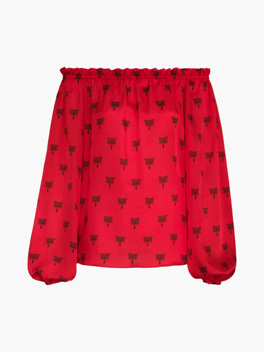 Astrid Martellato Silk Blouse | Red Polka Palms