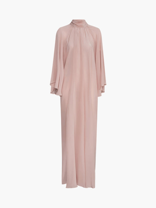 Boho Crepe Chine Maxi Dress | Dust Pink