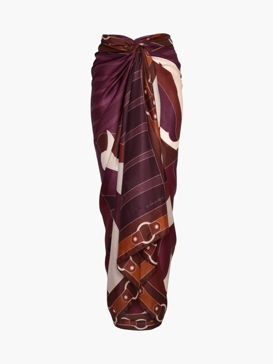 De La Falaise Cotton Silk Sarong | Purple Horses