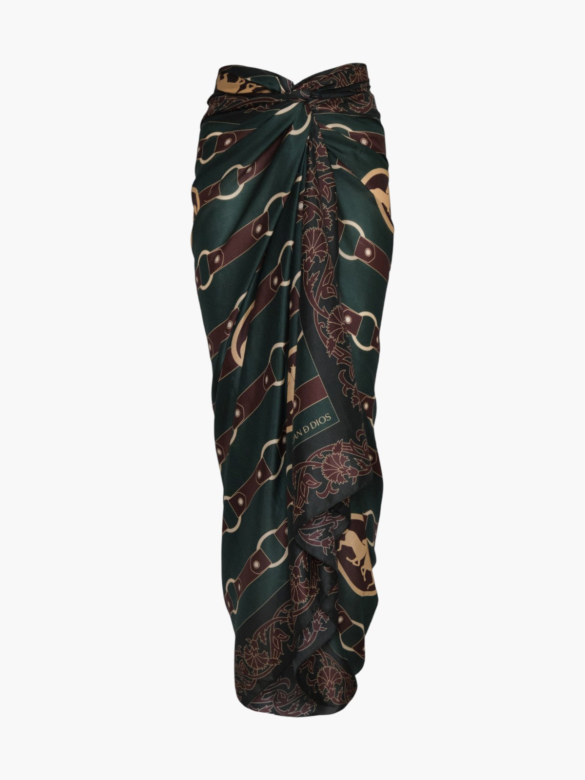 De La Falaise Cotton Silk Sarong | Green Horse Reins De La Falaise Cotton Silk Sarong | Green Horse Reins