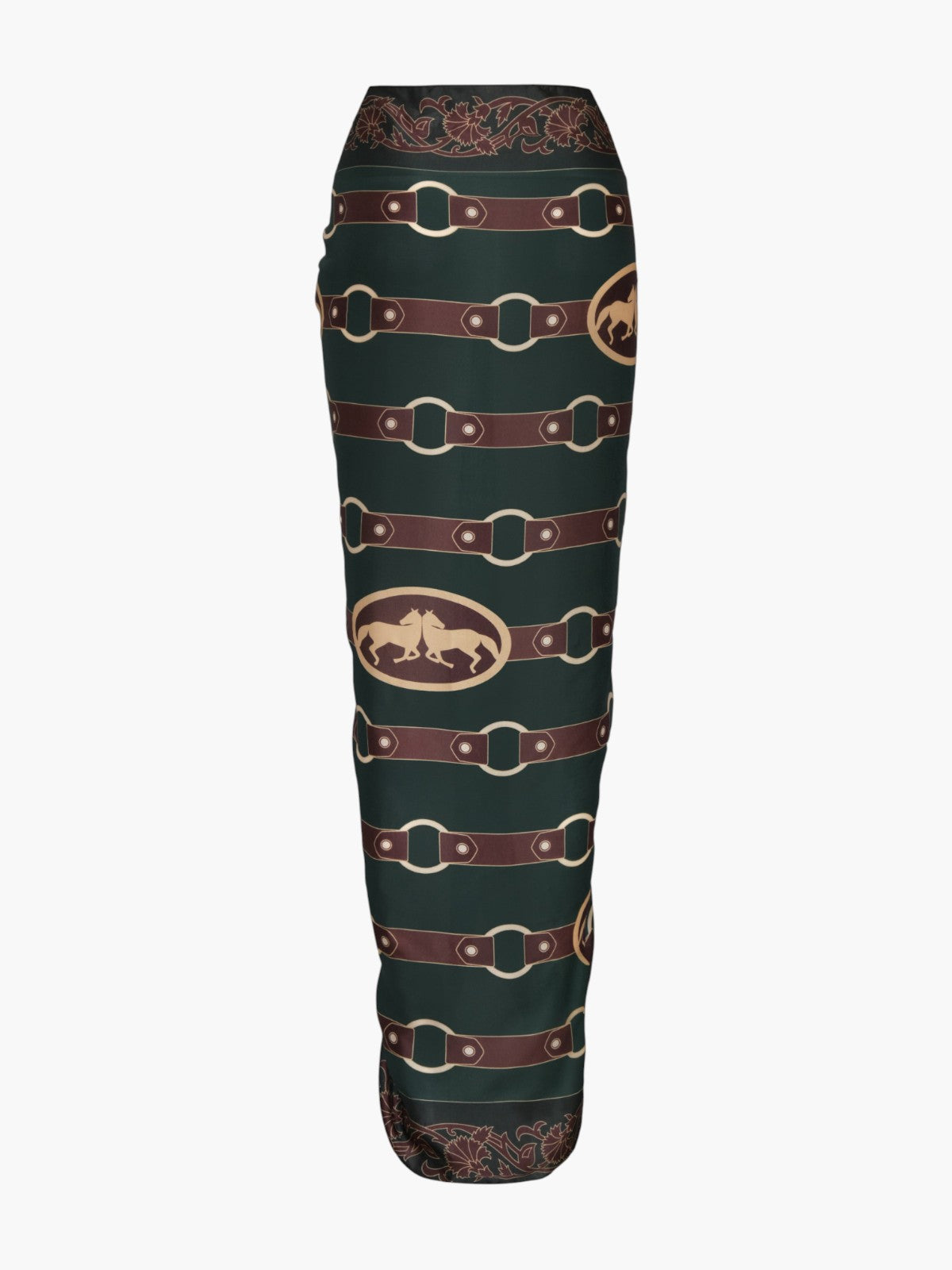 De La Falaise Cotton Silk Sarong | Green Horse Reins De La Falaise Cotton Silk Sarong | Green Horse Reins