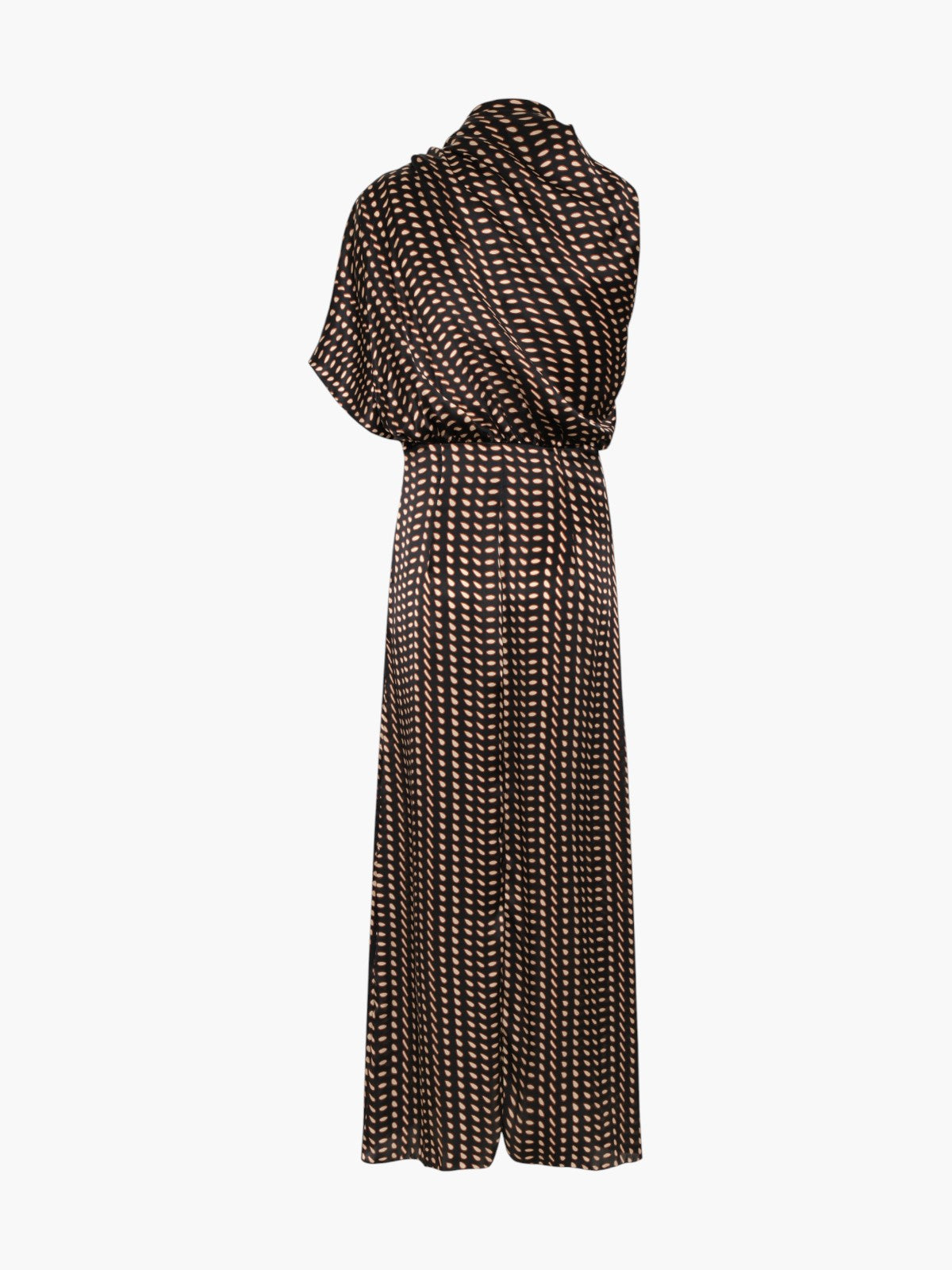 Gioconda Satin Silk Midi Dress | Black & Ivory Seeds Gioconda Satin Silk Midi Dress | Black & Ivory Seeds