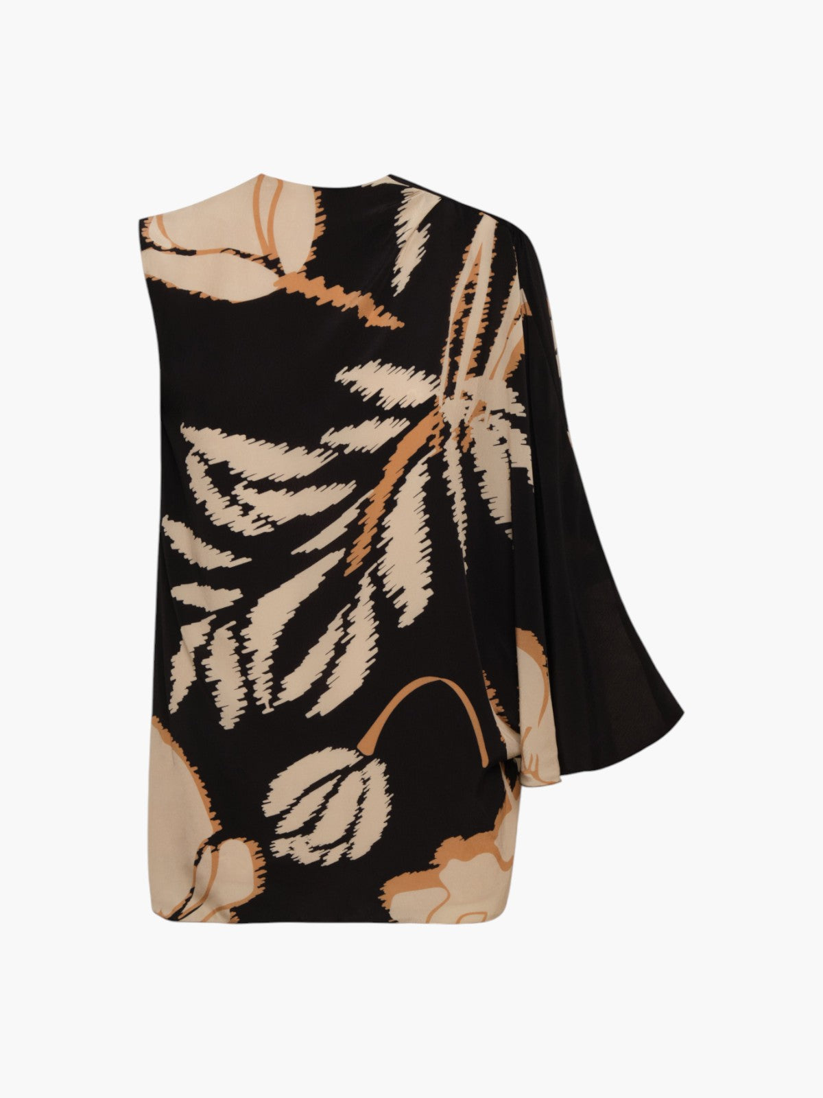 Gonzalez Crepe Chine Blouse | Black/Beige Gladiolos Gonzalez Crepe Chine Blouse | Black/Beige Gladiolos