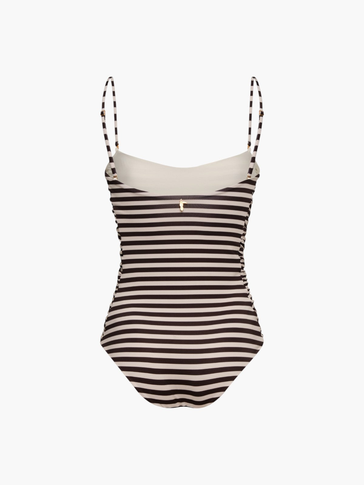 Las Balsas Embroidered One Piece | Black & White Stripes Las Balsas Embroidered One Piece | Black & White Stripes