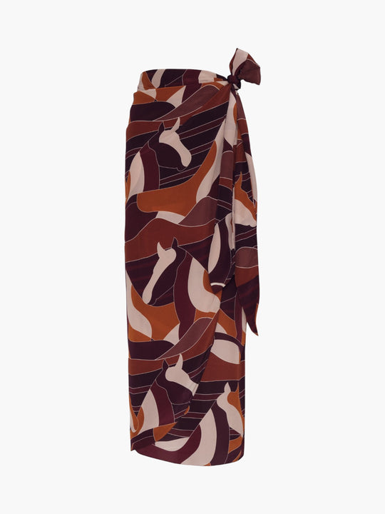 Mapara Crepe Chine Skirt | Purple Horses