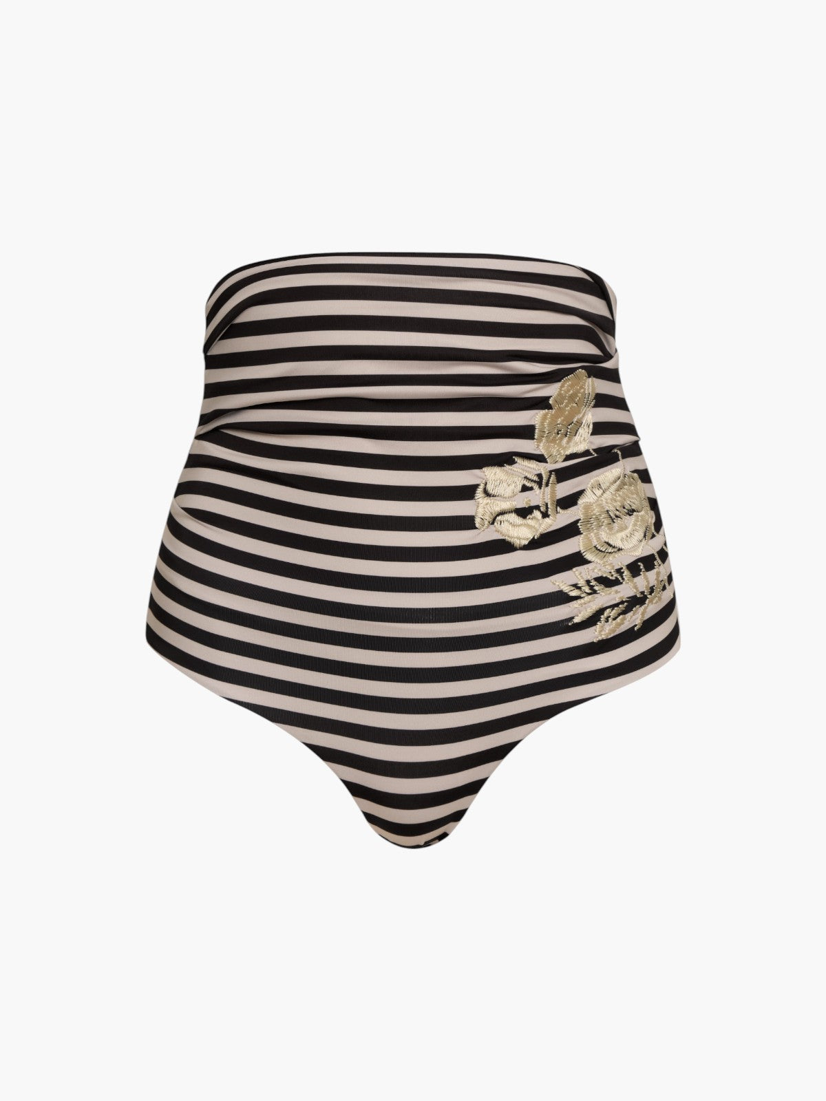 Morante Embroidered Bottom | Black & White Stripes Morante Embroidered Bottom | Black & White Stripes