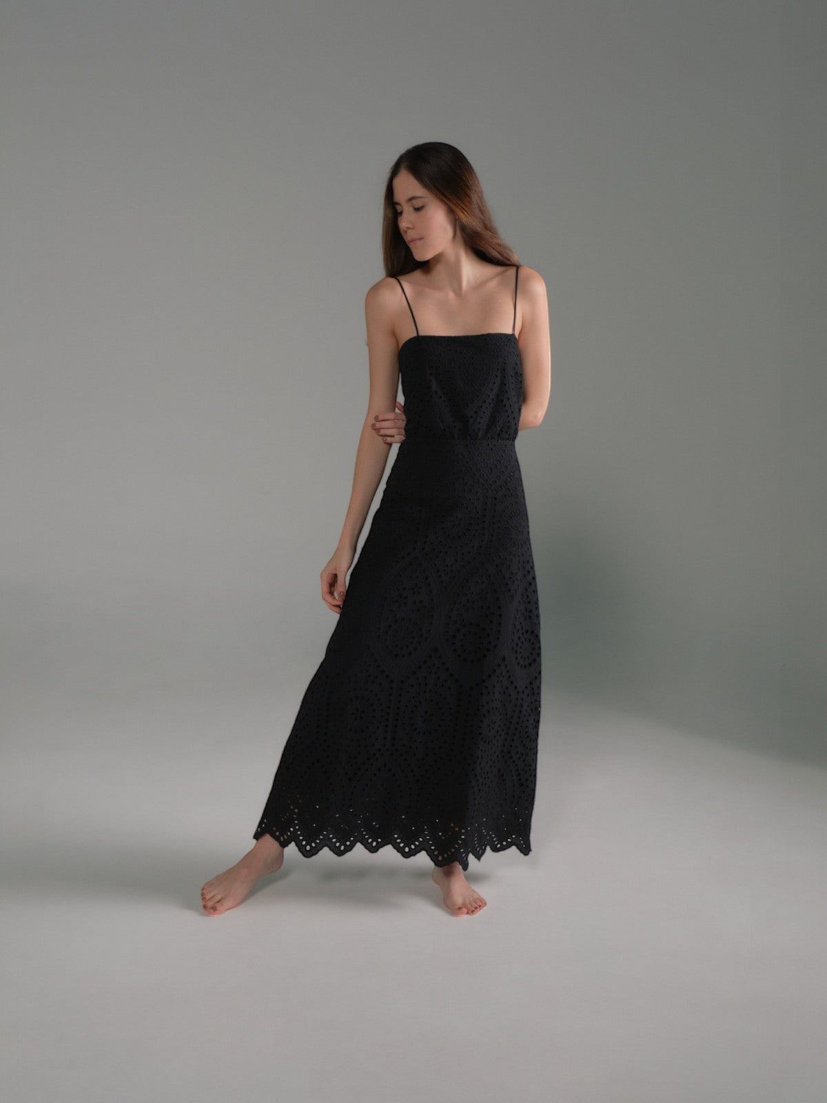 Nativa Cotton Eyelet Dress | Black Nativa Cotton Eyelet Dress | Black