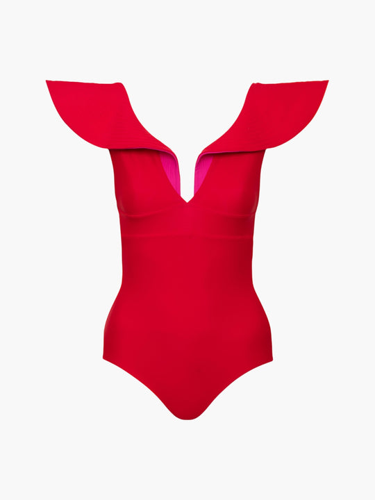 Quetzal One Piece | Red/Fuchsia