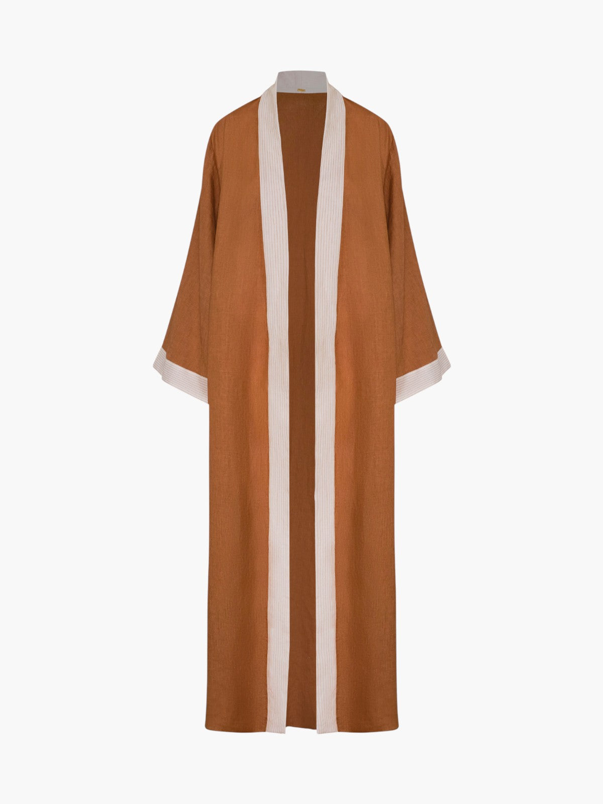 Rafaela Linen Kaftan | Brown & Ivory Rafaela Linen Kaftan | Brown & Ivory