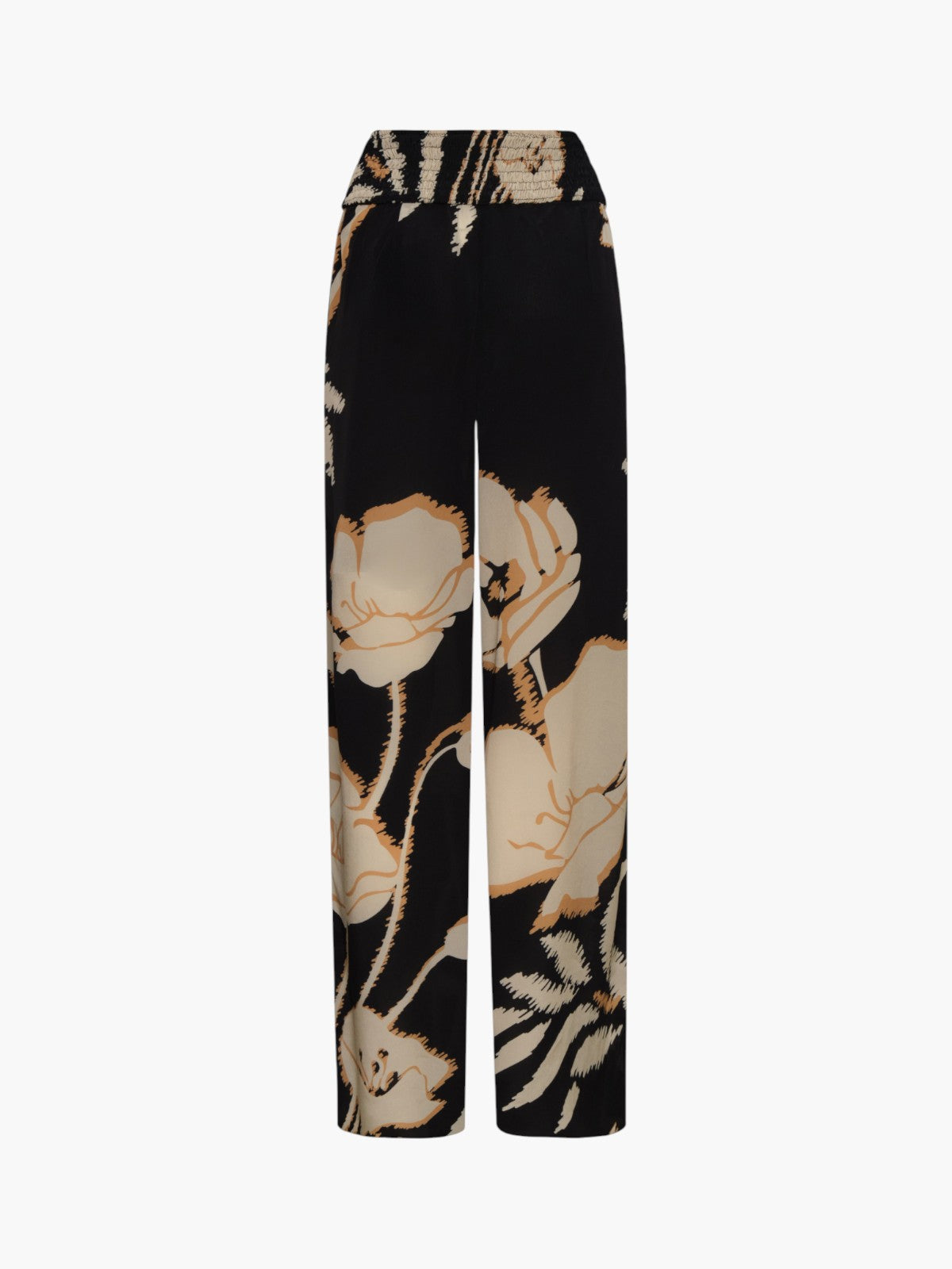 San Cipriano Crepe Chine Pants | Black/Beige Gladiolos San Cipriano Crepe Chine Pants | Black/Beige Gladiolos