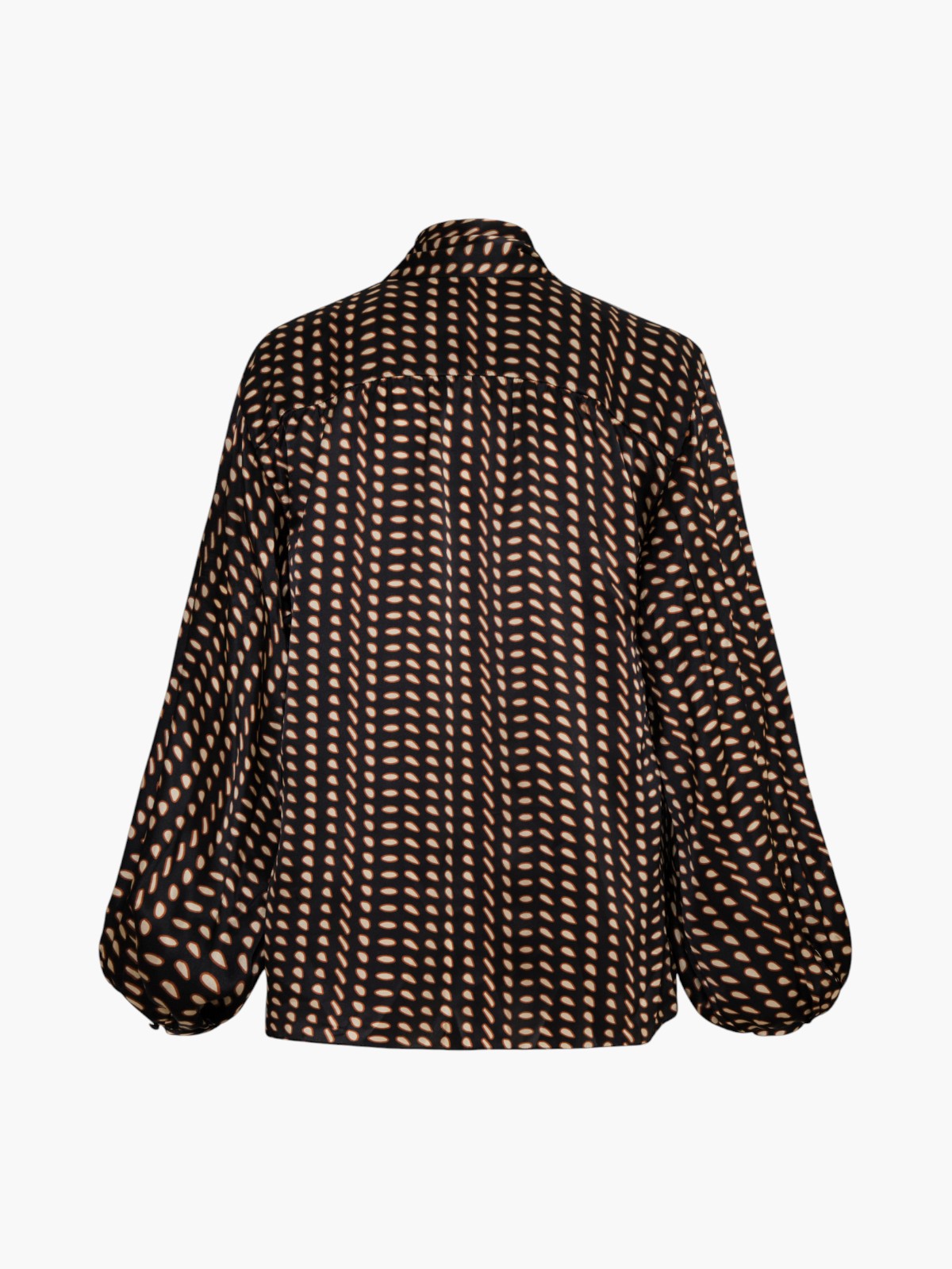 Simonetta Satin Silk Shirt | Black & Ivory Seeds Simonetta Satin Silk Shirt | Black & Ivory Seeds