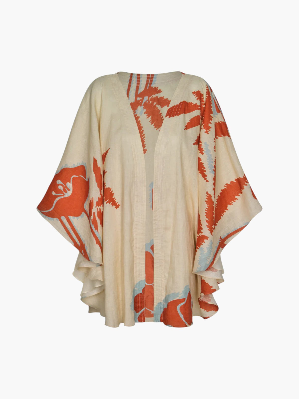 Cavalo Linen Cape | Ecru/Orange Gladiolos Cavalo Linen Cape | Ecru/Orange Gladiolos