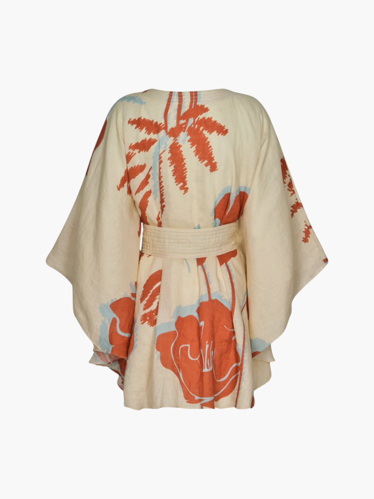 Cavalo Linen Cape | Ecru/Orange Gladiolos Cavalo Linen Cape | Ecru/Orange Gladiolos