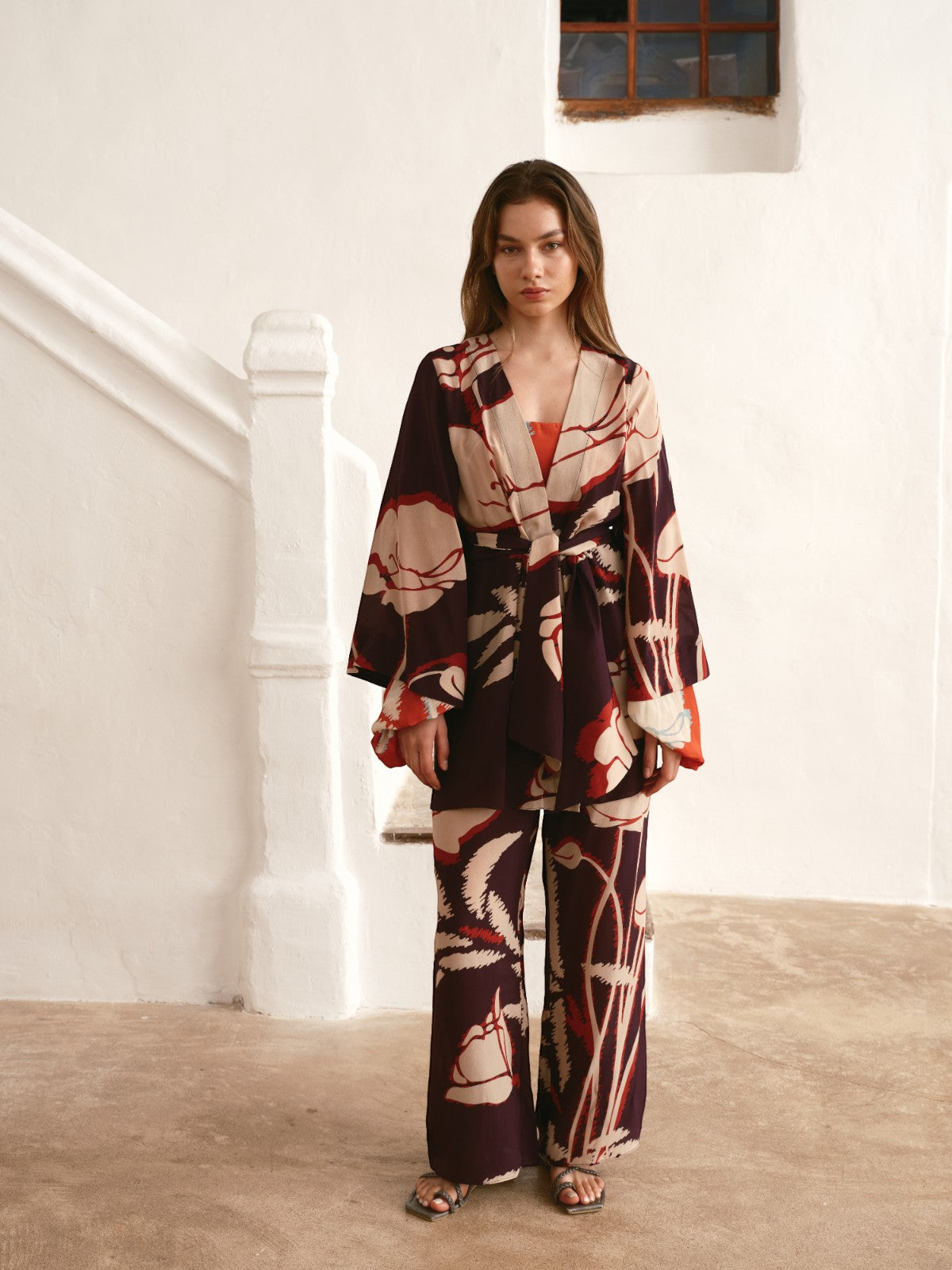 Joaquina Crepe Chine Mini Tunic | Purple Gladiolos Joaquina Crepe Chine Mini Tunic | Purple Gladiolos