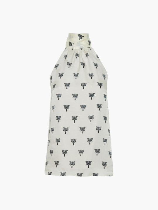Magdalena Martellato Silk Blouse | Ivory/Black Polka Palms