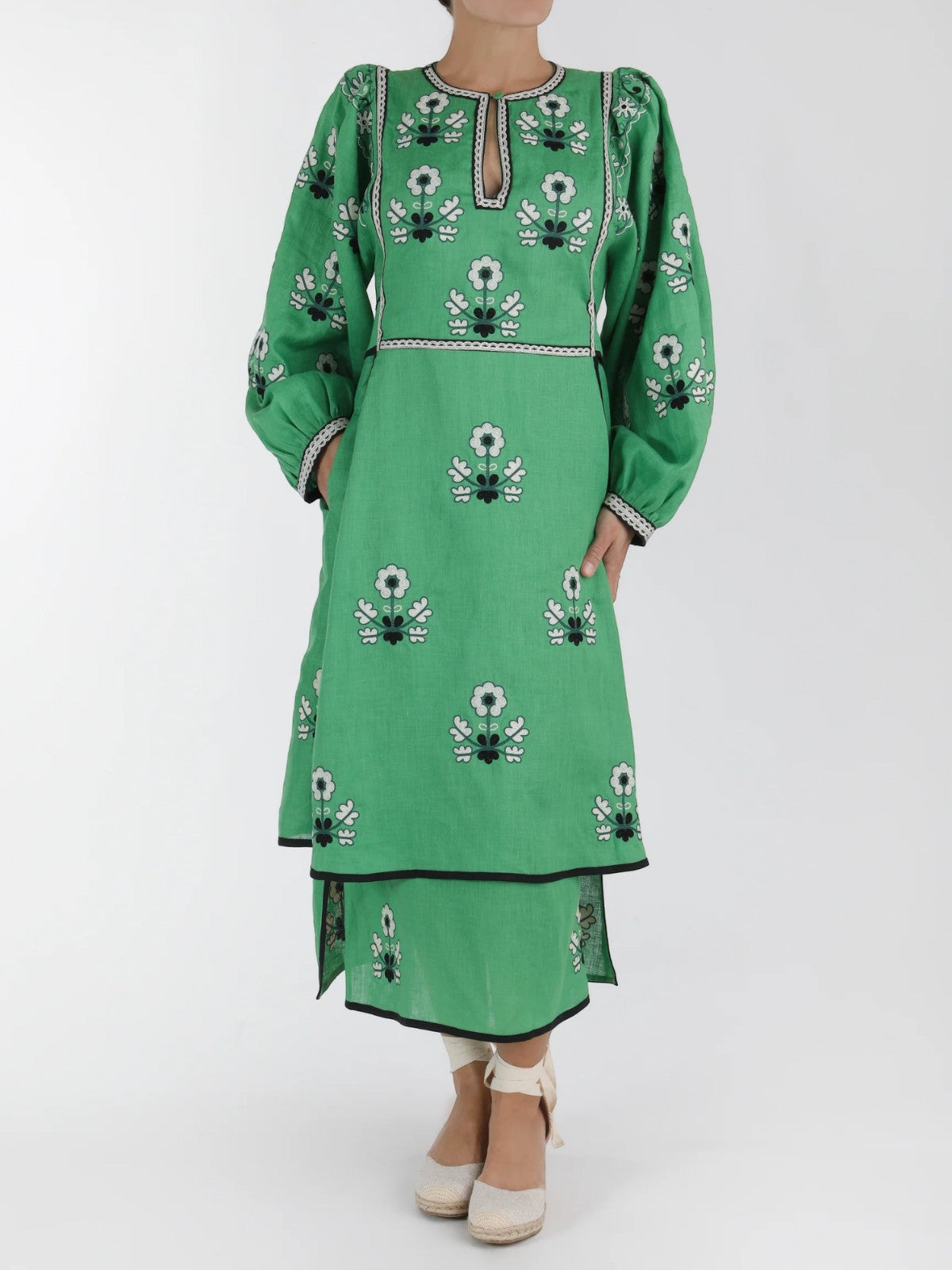 Iryna Embroidered Ukrainian Dress | White Iryna Embroidered Ukrainian Dress | White