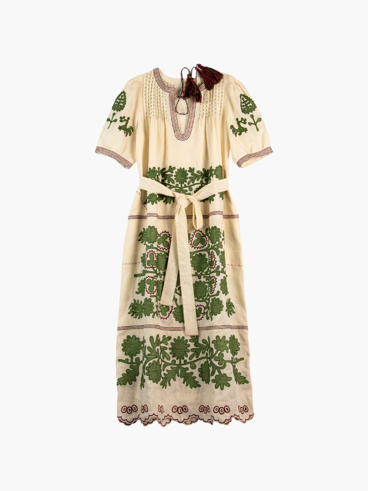 Natalia Ukrainian Embroidered Dress | Ivory/Olive Natalia Ukrainian Embroidered Dress | Ivory/Olive