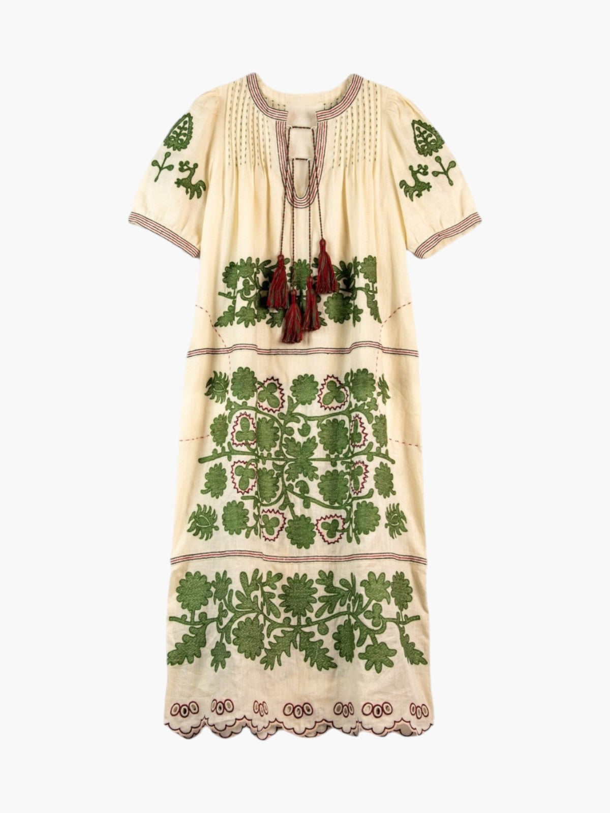 Natalia Ukrainian Embroidered Dress | Ivory/Olive Natalia Ukrainian Embroidered Dress | Ivory/Olive