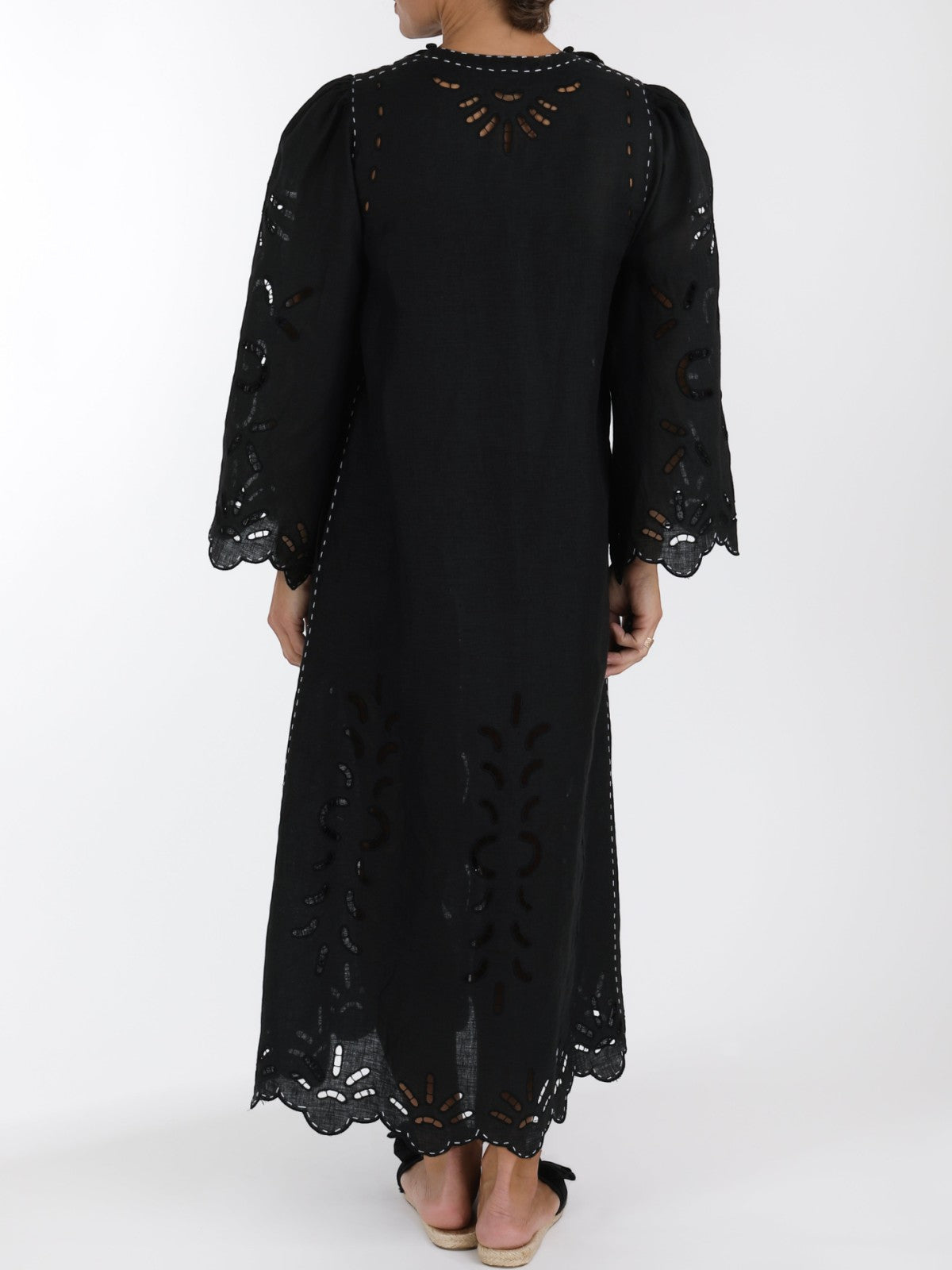 Richelieu Embroidered Ukrainian Dress | Black Richelieu Embroidered Ukrainian Dress | Black