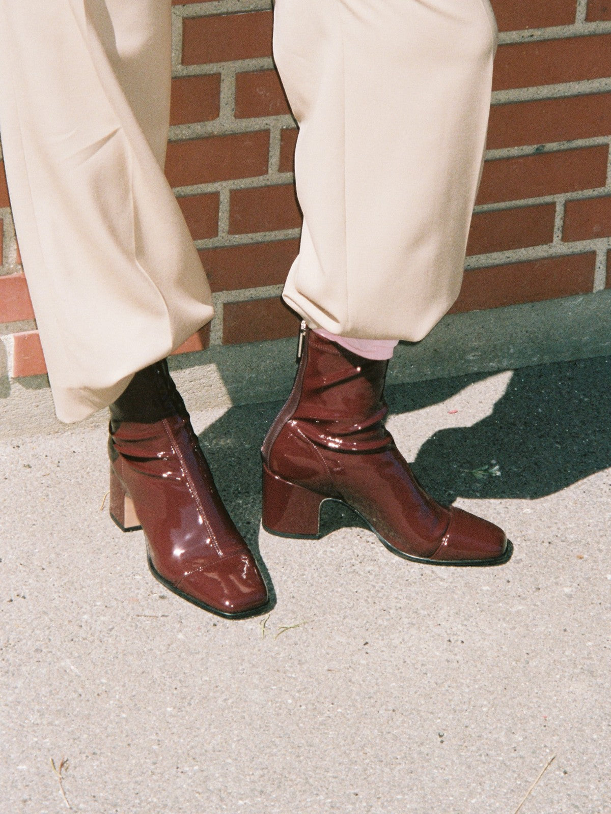 Aria Ankle Boots | Deep Red Stretch Patent Aria Ankle Boots | Deep Red Stretch Patent