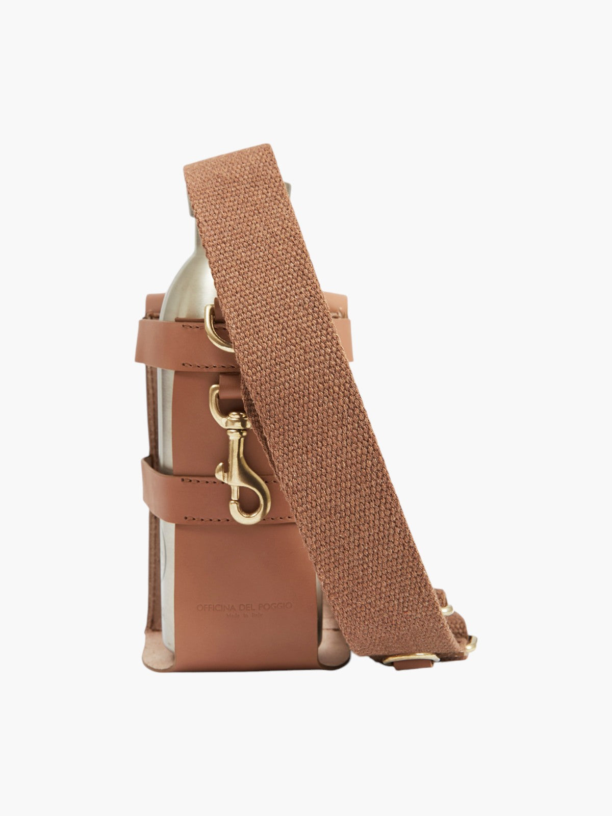 Leather Bottle Bag with Pocket and Bottle | Corda Leather Bottle Bag with Pocket and Bottle | Corda