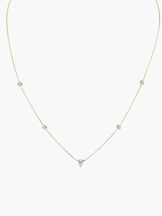 Pear Shaped Diamond Bezel Chain