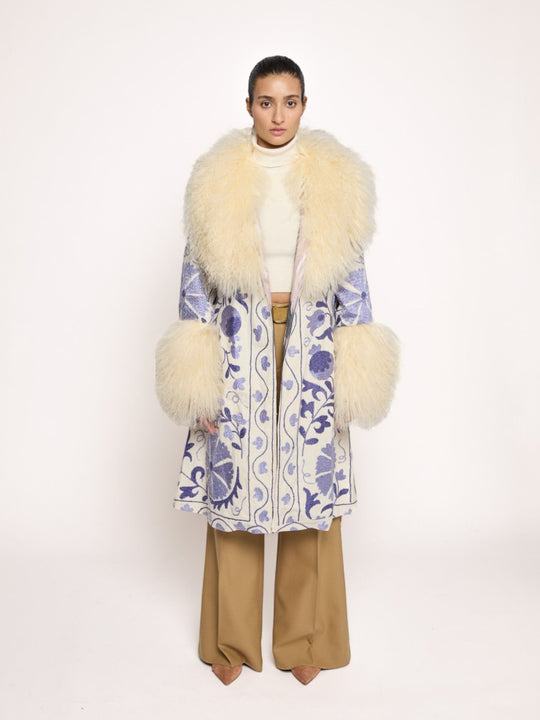 Raffaella Coat - S | Purple/Ivory