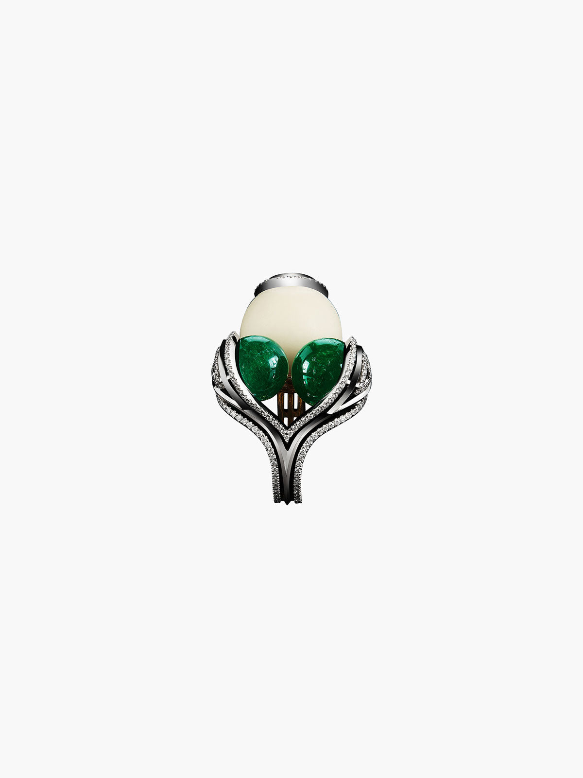 Tagua Seed & Emerald Sphere Ring Tagua Seed & Emerald Sphere Ring - Fashionkind