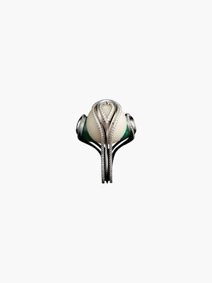 Tagua Seed & Emerald Sphere Ring Tagua Seed & Emerald Sphere Ring - Fashionkind