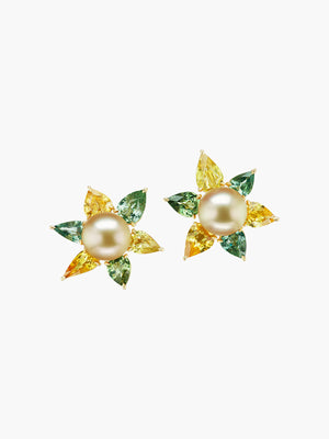 Golden Green Flower Earrings Golden Green Flower Earrings - Fashionkind