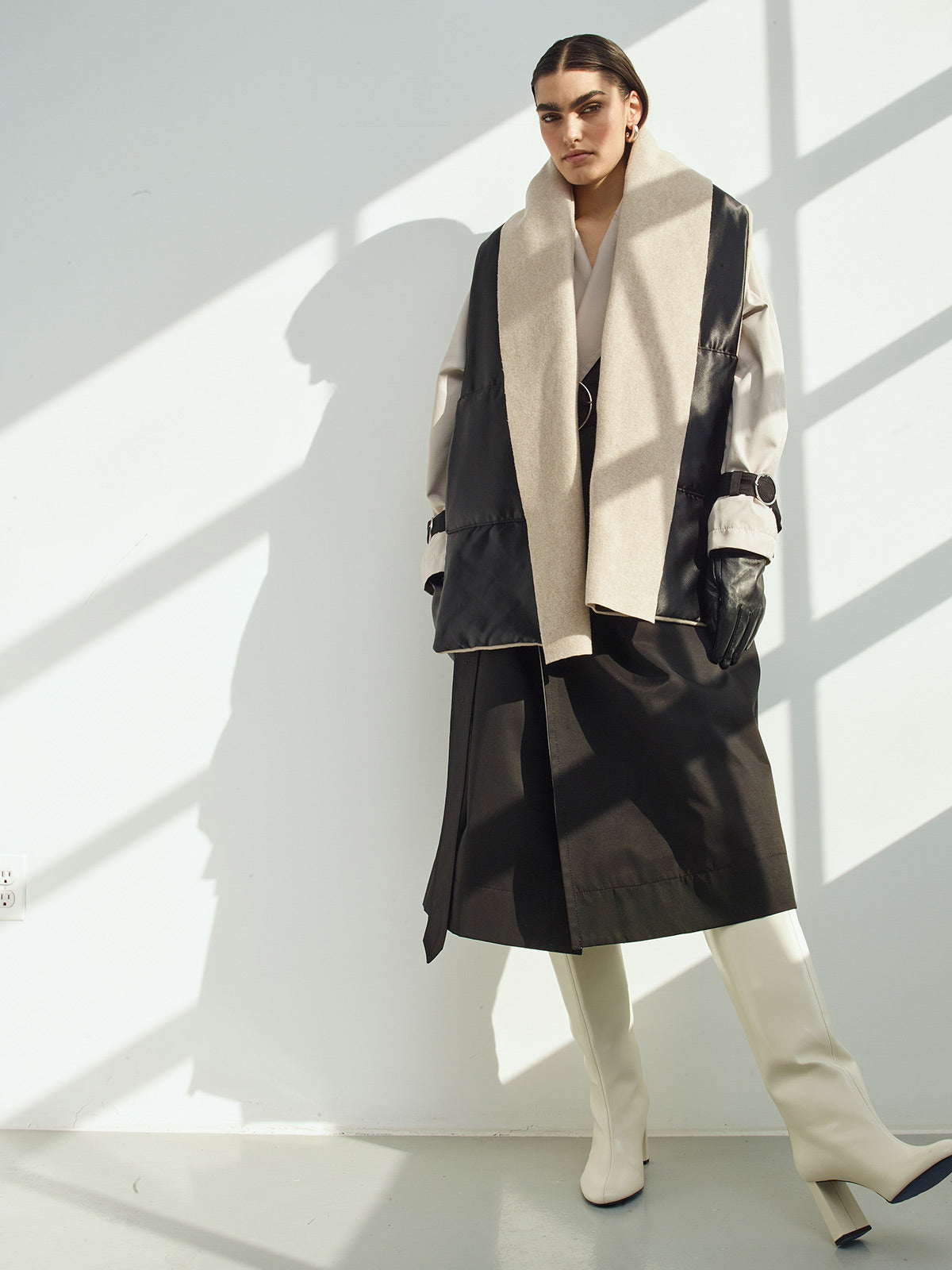 Cashmere Satin Sustainable Down Muff Scarf Cashmere Satin Sustainable Down Muff Scarf